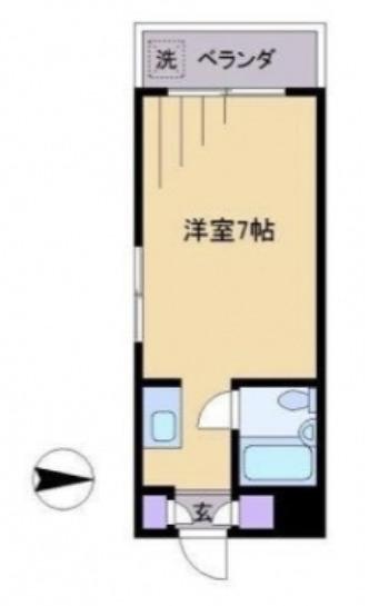 ユースフル笹塚NO2(ワンルーム/4階)の間取り写真