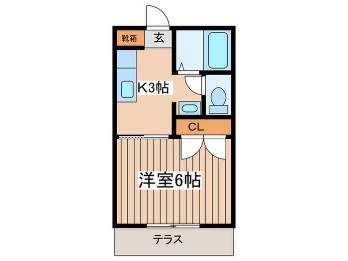 マンダリン(1K/1階)の間取り写真