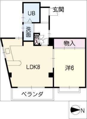 CITY-COURT南山(1LDK/2階)の間取り写真