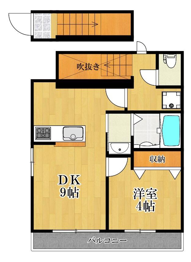 SHANTI(1DK/3階)の間取り写真