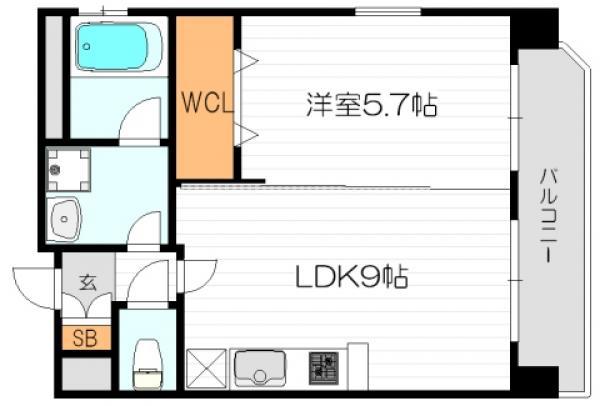 プレジオ・福島(1LDK/8階)の間取り写真