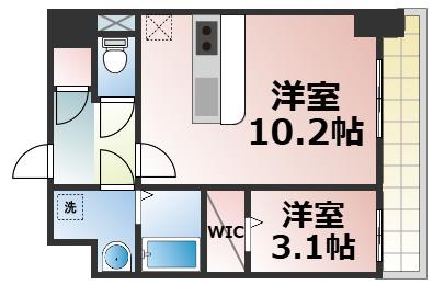 ベルンガーデン林寺(1LDK/5階)の間取り写真