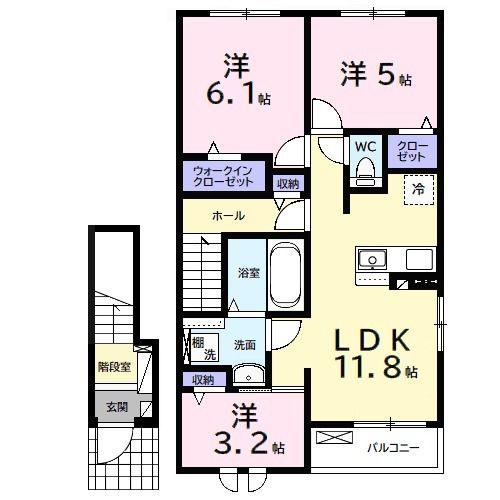 COCOTI BASE(3LDK/2階)の間取り写真