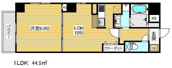 クロシェットⅡ(1LDK/3階)の間取り写真
