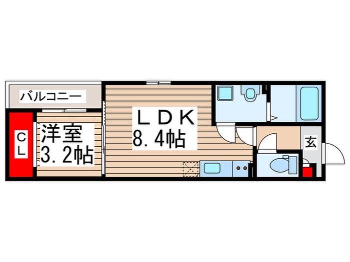 サニーパレス南流山(1LDK/2階)の間取り写真