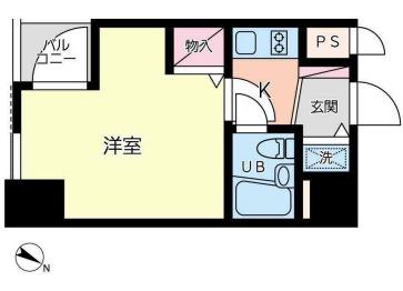 メゾン・ド・ヴィレ 桜木町(1K/3階)の間取り写真
