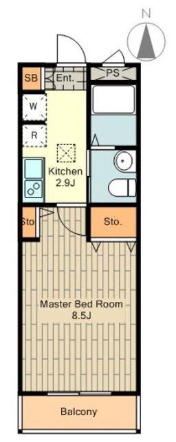 KIRIE MAISON国立(1K/2階)の間取り写真