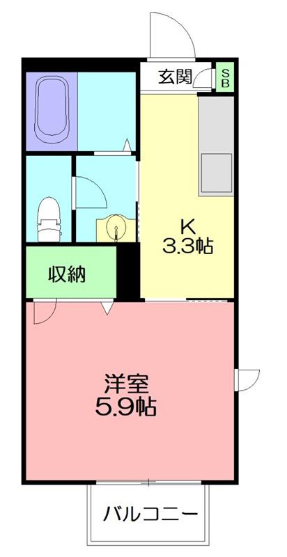 クーボットハウス(1K/2階)の間取り写真