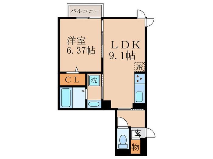 アイリス伏見(1LDK/2階)の間取り写真