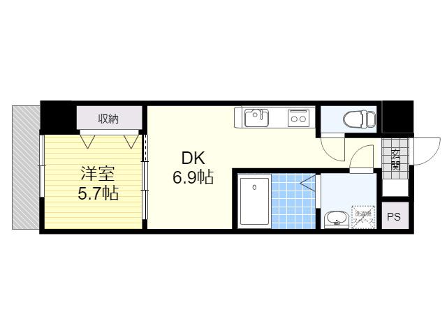 ラ シャンス KANAIKE(1DK/1階)の間取り写真