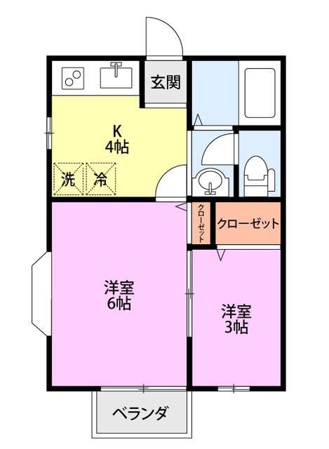 メゾンモジュール(1SK/2階)の間取り写真