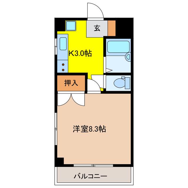 サンライトハイムII(1K/2階)の間取り写真