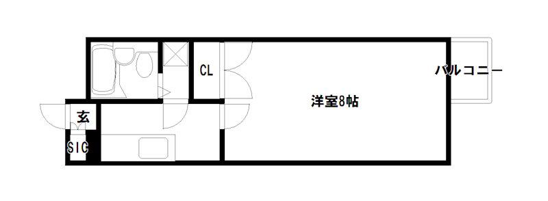 プレシャスコート(1K/4階)の間取り写真