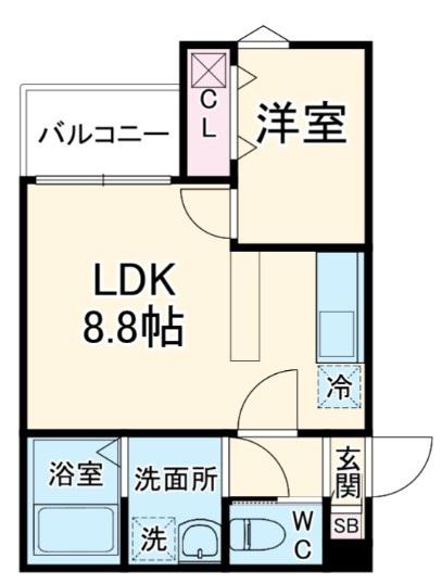 FIKA桶川(1LDK/2階)の間取り写真