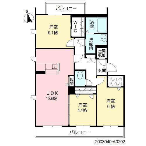 グラード(3LDK/2階)の間取り写真