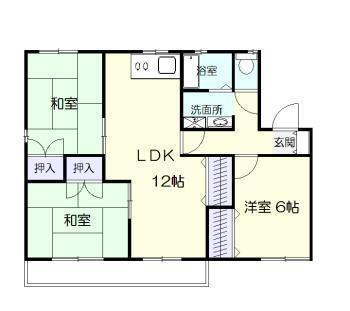 ヴェルドミール B棟(3LDK/2階)の間取り写真