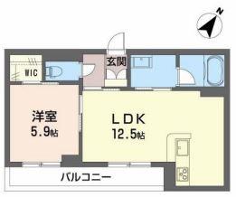 ヒロイック(1LDK/2階)の間取り写真