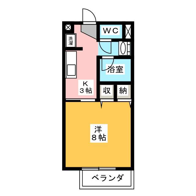 SURPLUS ONE M(1K/2階)の間取り写真