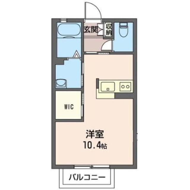 ラフィーネ日吉台G棟(ワンルーム/2階)の間取り写真
