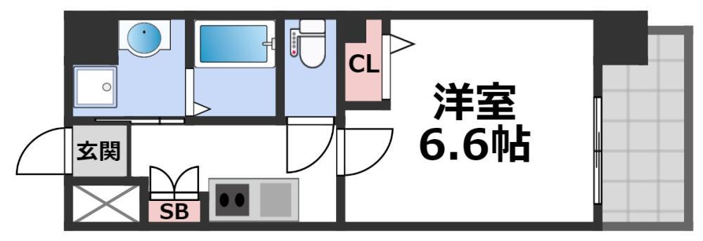 ワールドアイ大阪城イーストII(1K/5階)の間取り写真