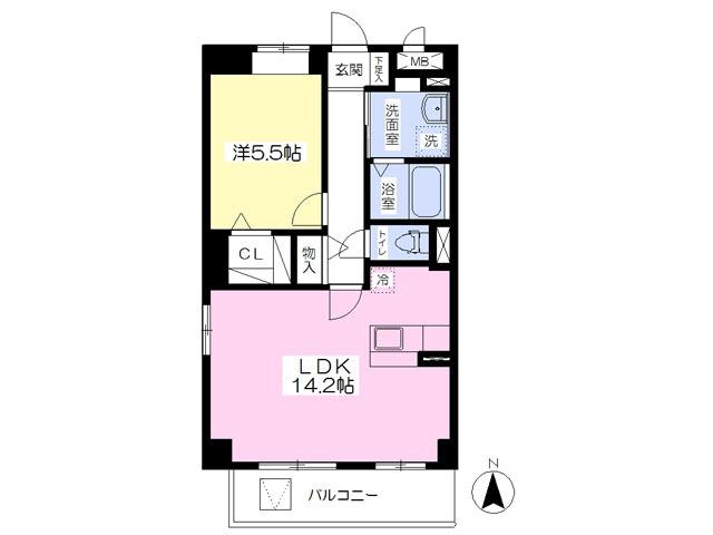 CHOUETTE MAISON(1LDK/6階)の間取り写真