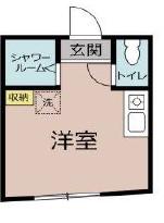 アーバンプレイス祐天寺II(ワンルーム/1階)の間取り写真
