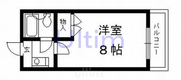 シティハウス丹波橋(1K/2階)の間取り写真