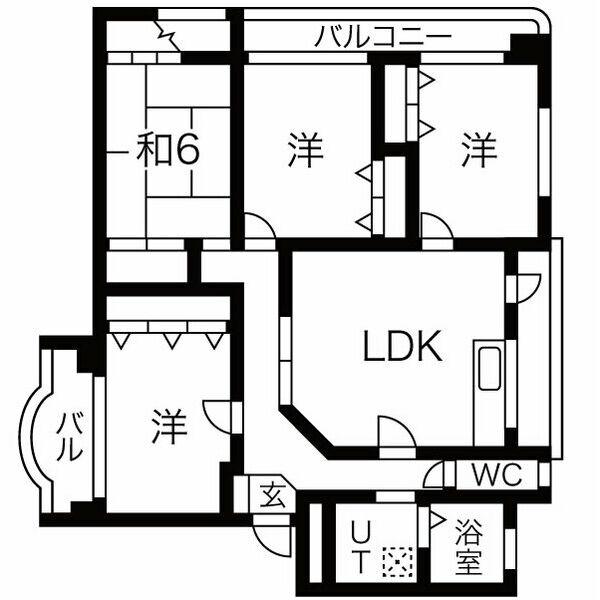 アーベイン川津(4LDK/1階)の間取り写真
