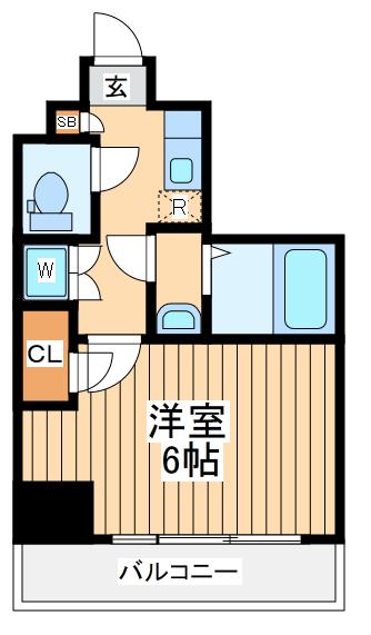 ショウケンレジデンス横浜鶴見(1K/6階)の間取り写真