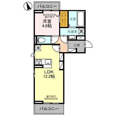 セレスティア野田II(1LDK/2階)の間取り写真