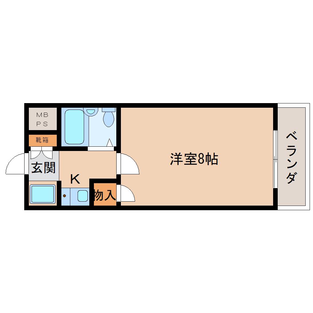 メゾン三条(1K/3階)の間取り写真