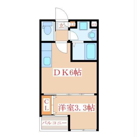 SOFAS矢倉(1DK/1階)の間取り写真
