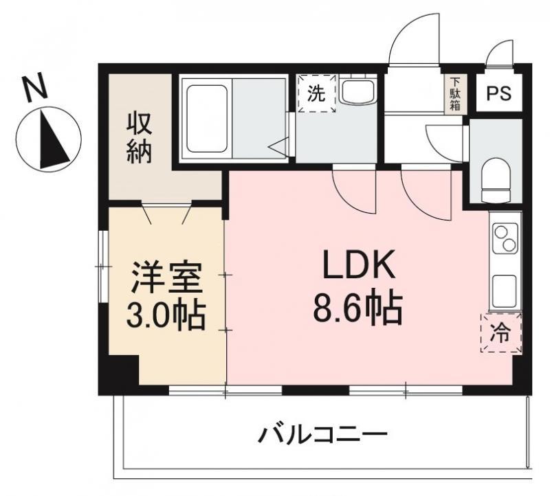 プレシャスタイム中央町ツインタワー南(1LDK/7階)の間取り写真