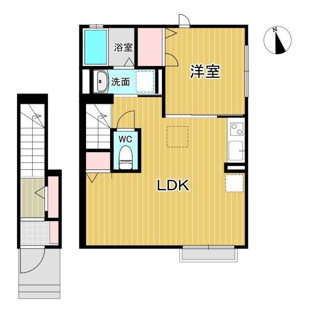 IBIS COURT(1LDK/2階)の間取り写真