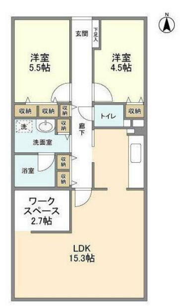 エスポワール松風台III番館(3LDK/2階)の間取り写真