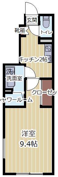RS川内(1K/1階)の間取り写真