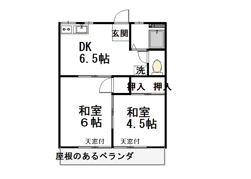第2コーポマツマル(2DK/1階)の間取り写真