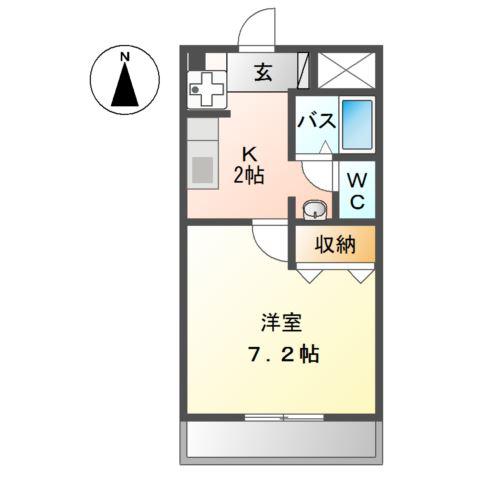 アクシオン武雄駅前(1K/1階)の間取り写真