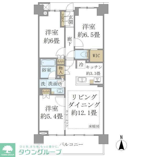 BRILLIA湘南辻堂海浜公園(3LDK/2階)の間取り写真