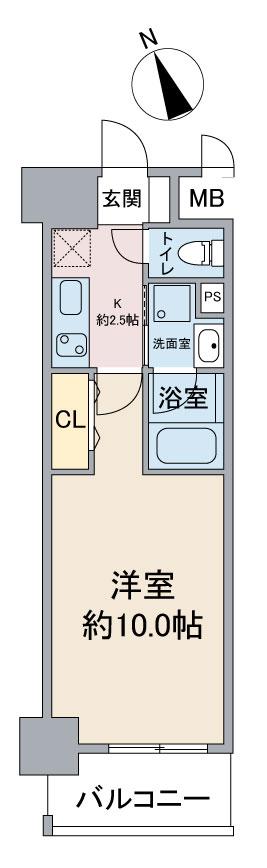 スカイコート千代田(1K/5階)の間取り写真