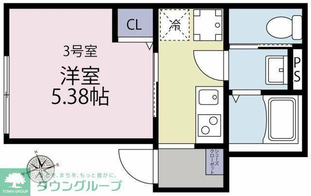 パークメゾン鶴見(1K/1階)の間取り写真