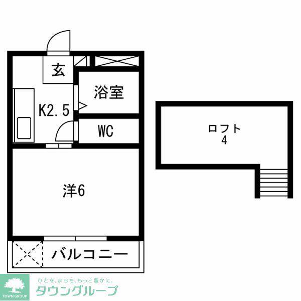 アリス箱田(1K/1階)の間取り写真