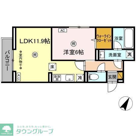 デュランタ(1LDK/1階)の間取り写真