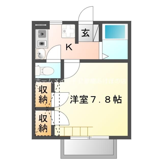 ベノワコート B棟(1K/2階)の間取り写真