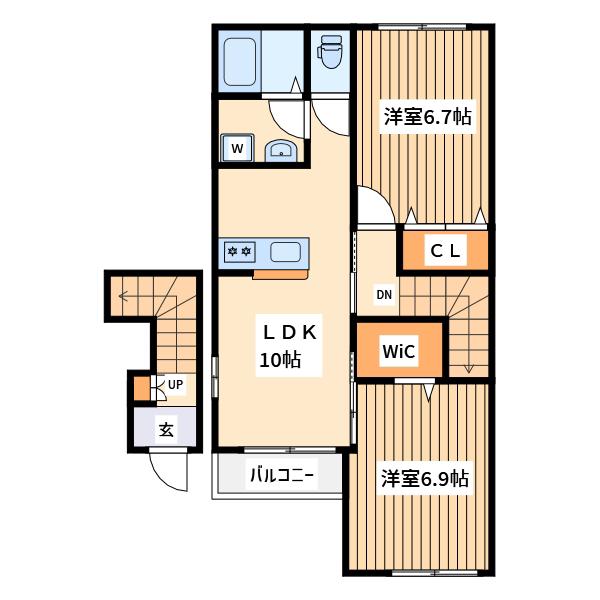 サンフィット・ヴィラ(2LDK/2階)の間取り写真