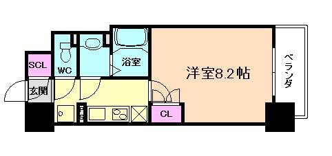 BPRレジデンス新梅田(1K/12階)の間取り写真