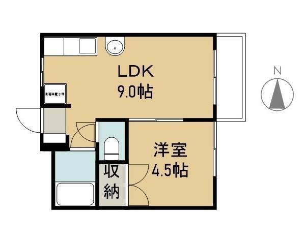 コーガマンション(1LDK/3階)の間取り写真