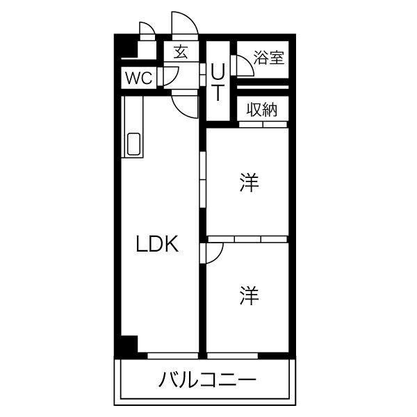 福徳ハイツ(2LDK/2階)の間取り写真