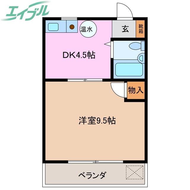 コーポ尾関(1DK/1階)の間取り写真