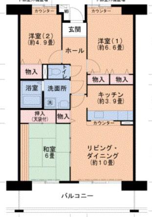 UR津田北町(3LDK/5階)の間取り写真